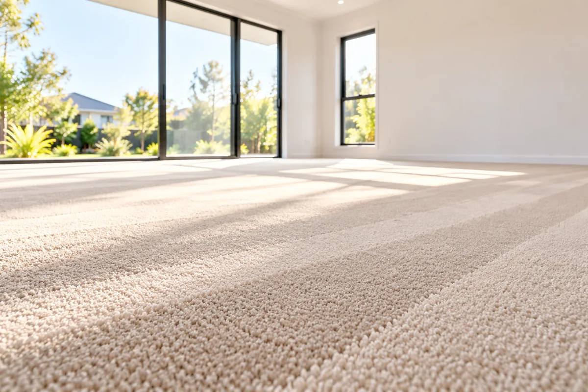 Empty carpeted room prepared ahead of a Melbourne move-in