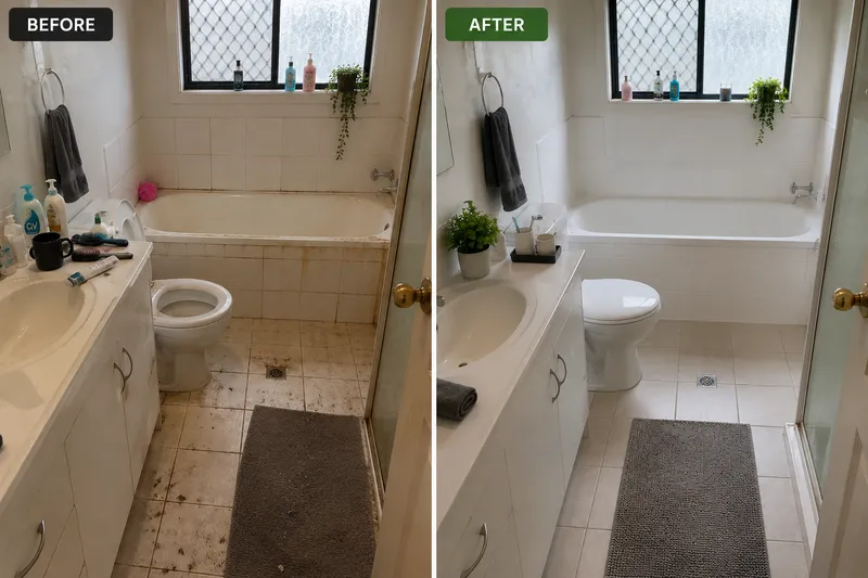 Clean bathroom after Melbourne deep clean