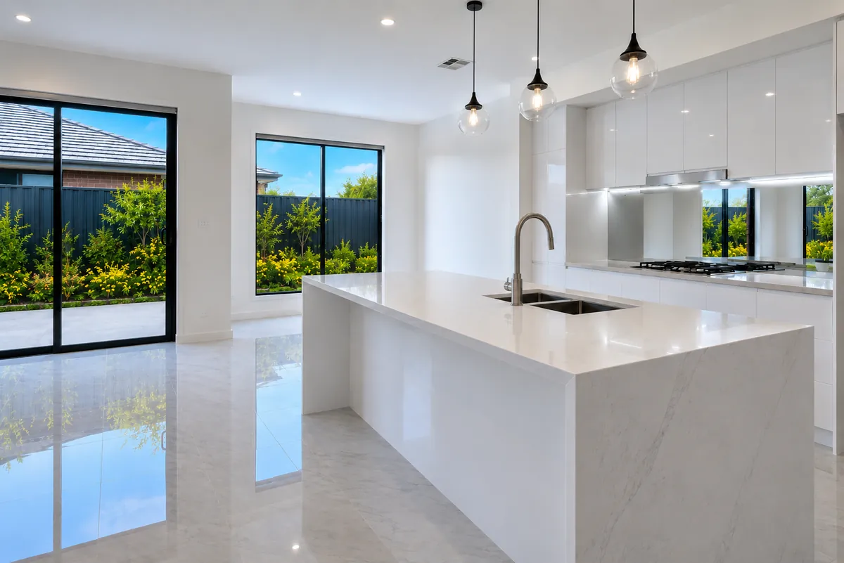 Pristine empty kitchen for end of lease cleaning