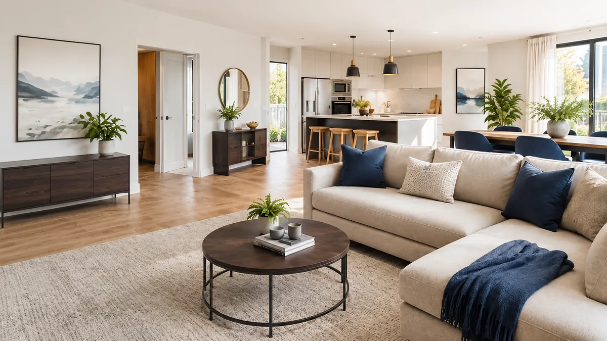 General home cleaning Melbourne – bright, freshly cleaned living room