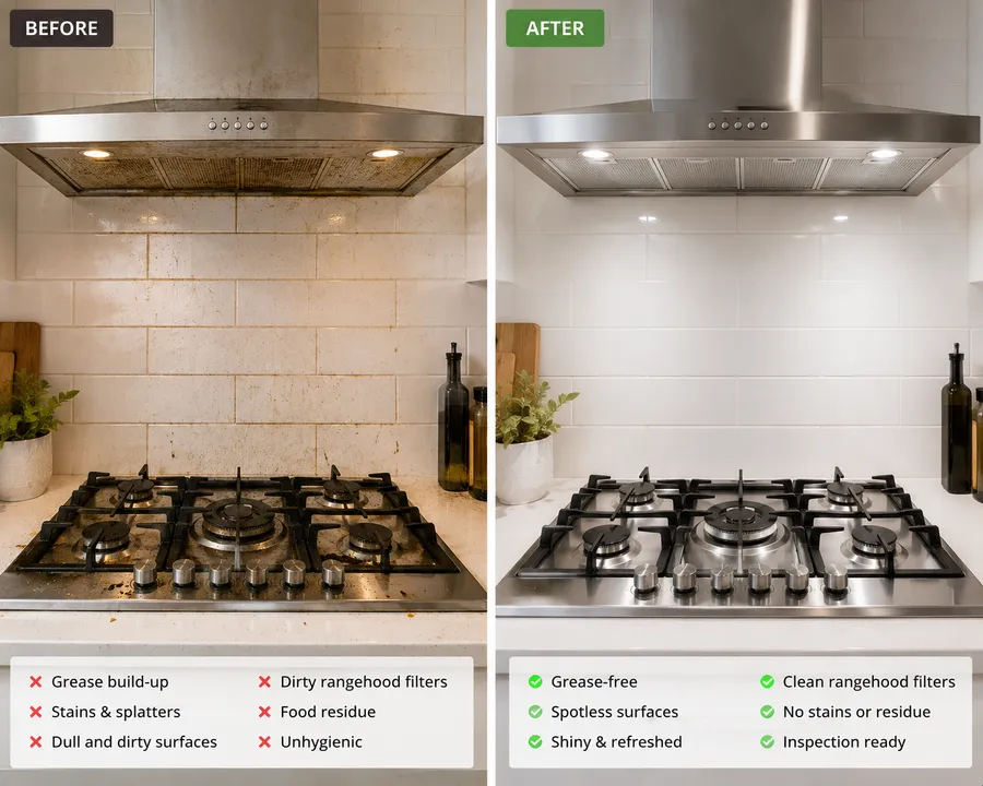 Cooktop before and after deep clean Melbourne