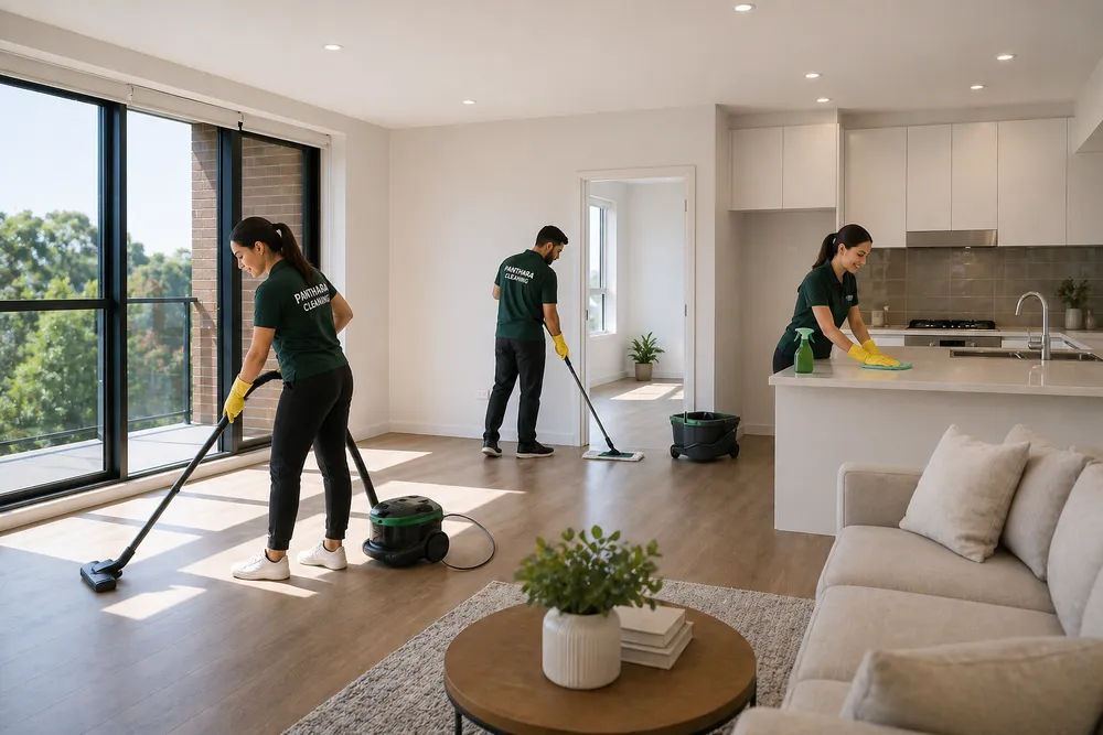 Panthara cleaning team at work on a Melbourne deep clean