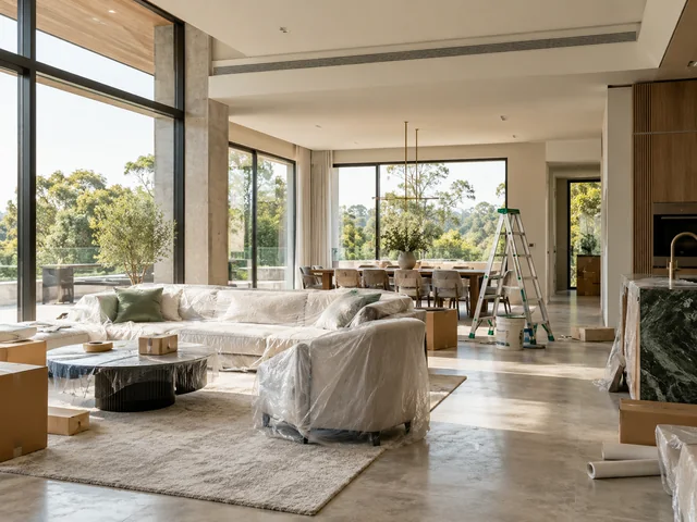 Cleaning for a newly built home in Melbourne before handover